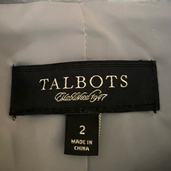 Talbots Grace Fit Glacier Blue Periwinkle Jacket velvet Spring Blazer size 2 - Picture 7 of 16